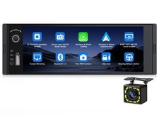 Single DIN Wireless Apple CarPlay Car Stereo Radio Android Auto Head Unit Camera