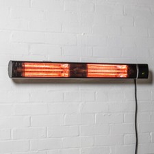 Wall Mounted Patio Heater Silver Infrared & Remote Control 3kW Heatlab