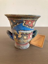 Hand painted Greek dolphin urn