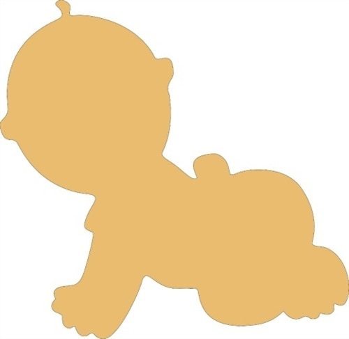 Wood baby shape unfinished - baby,