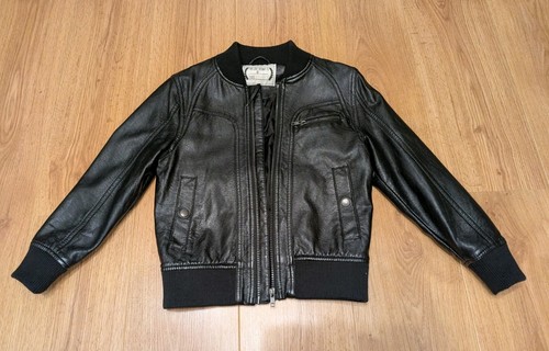 Boys black faux leather - faux,