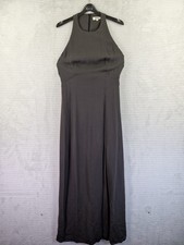 Vintage Mani by Georgio Armani Dark Grey Long Sleeveless  Dress 33% Silk Sz UK 8