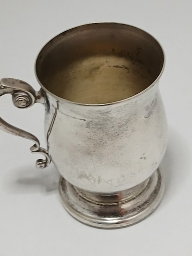 Silver plated christening mug - silver,