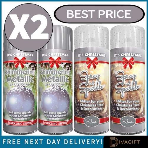 Silver glitter spray - 2, x