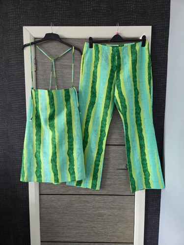 Zara green striped short - zara,