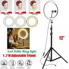 12'' LED Selfie Ring Light with 1.7M Tripod Stand Cell Phone Holder Makeup Live*