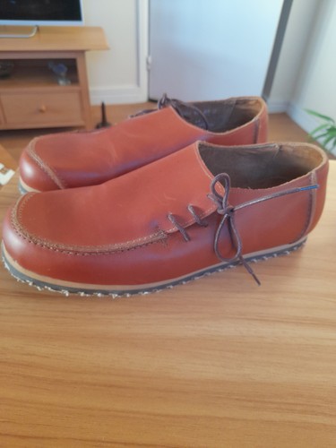 Men brown leather shoes - brown,