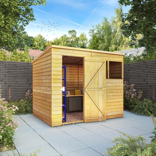 8x6 wooden garden shed overlap - wooden,