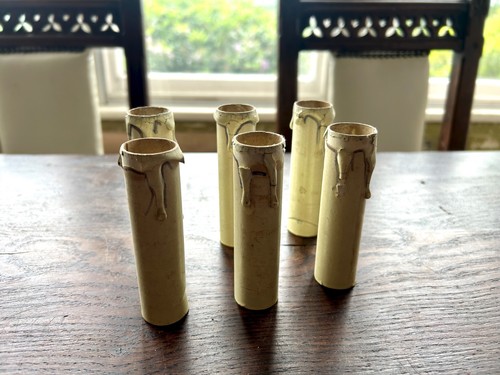 Vintage cardboard candle - cardboard,