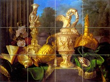 Art Precious Vessels Ceramic Mural Backsplash Tile #847