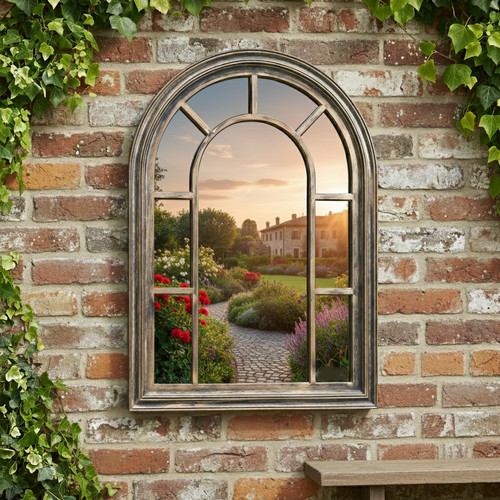 Arched window wall mirror - wall,