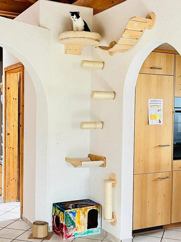 Wall mounted cat hammock perch - mounted,
