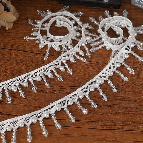 Tubes fringe trim pearl - tubes,