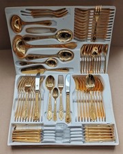 Bestecke SBS Solingen 70- Piece Cutlery Set 23/24 Karat 🍴 Serves 12 People