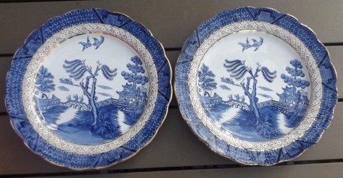 Booths real old willow plates - real,