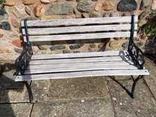 Cast iron traditional 2 Seater garden bench, sapele slats, stainless fixings