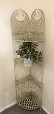 Wrought Iron Plant Stand Corner Shelf 4 Tier Vintage 