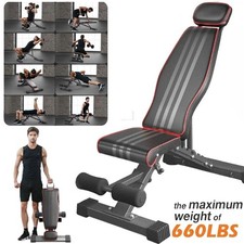 Adjustable Weight Bench Gym Fitness Foldable Incline Decline For Home Workout