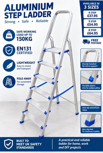 Aluminium step ladder 6 - step,