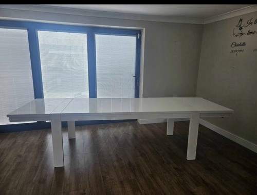 White gloss large table - white,