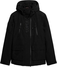 Superdry Ultimate SD Windcheater Windbreaker Jacket Black Hooded Embroidered