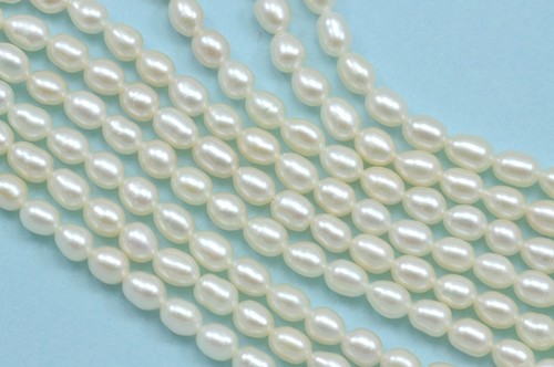 Ivory white rice oval teardrop - rice,