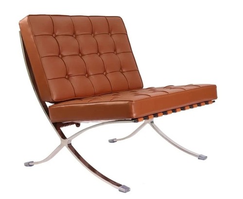 Barcelona chair tan brown mies - chair,