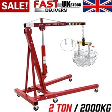 2 Ton Hydraulic Folding Engine Crane Hoist Lift Stand Garage Workshop + Leveler