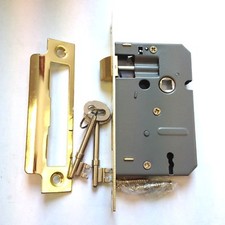 SOLID Polished Brass Georgian LONG PLATE Door Handles Lever Lock,Latch,Bathroom