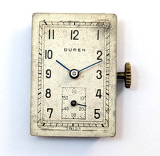 Vintage BUREN Grand Prix 17 Jewels Men's 18mm Swiss Watch Movement PARTS REPAIR
