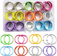 80 Pcs Colorful Binder Rings