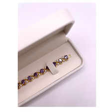 YELLOW GOLD FINISH Round Cut