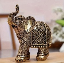 Lucky Gold Resin Elephant
