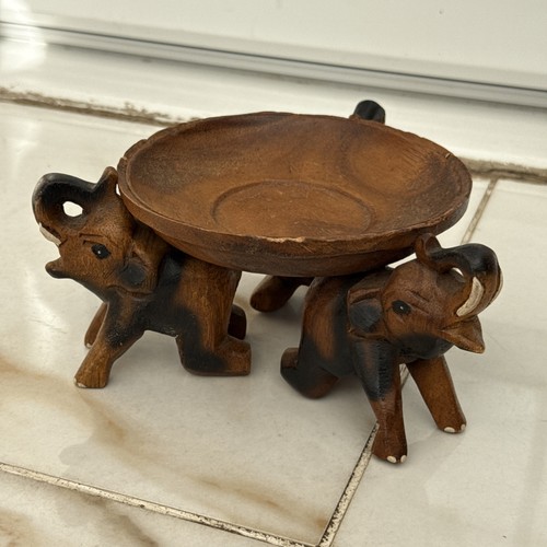 Small wooden elephant carving - elephant,