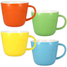 Retro Coffee Mug Large 450ml Porcelain Cup Pumpkin Orange, Blue, Yellow, Green