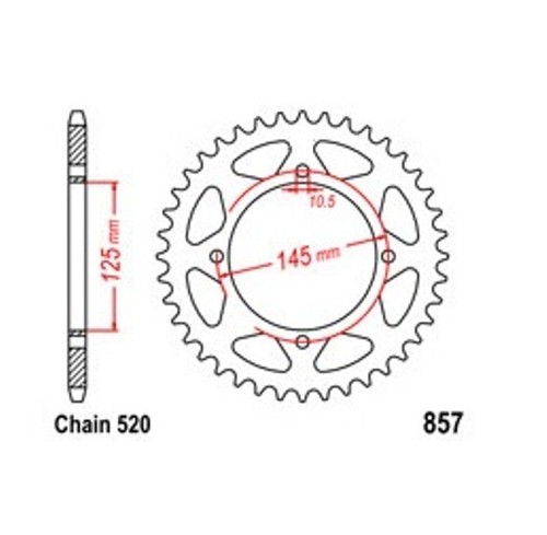 Sprocket 45t pitch 520 - kr,