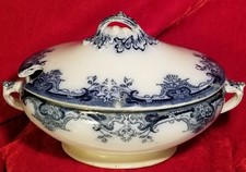 19th Century Porcelain Hollinshead Kirkham Gravy Boat Soup Tureen England vtg