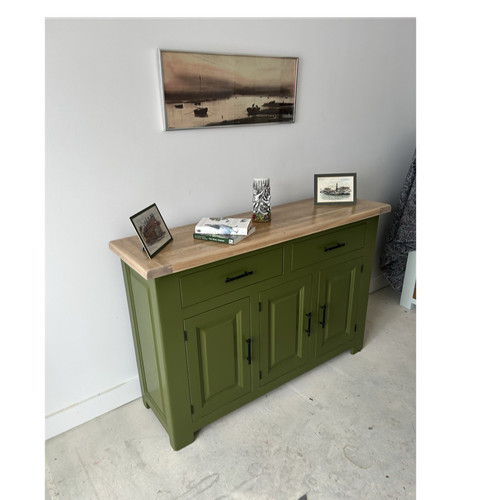 Green painted wooden - green,