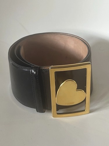 Moschino black belt heart - black,