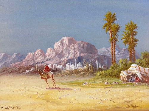 Antique north africa gouache - africa,