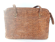 Brown Crocodile Skin Clutch