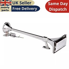 12-24V Air Horn King Chrome Horn Trumpet For Man Scania HGV Truck Lorry E Mark