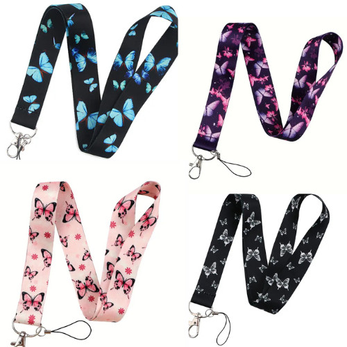 Butterfly lanyard card - butterfly, keys