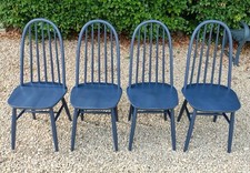 ERCOL STYLE SOLID ELM QUAKER WINDSOR DINING CHAIRS PLIMSOLL PAINT&PAPER LIBRARY 