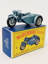 Matchbox Series Lesney No4c Triumph Motorcycle & Sidecar. VNMIB Original Box 