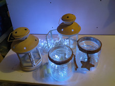 Shabby Chic IKEA Lanterns &Vases Includes 4 IKEA Led Lights. Need Good Clean B4