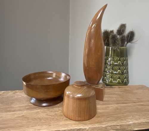 Vintage modernist turned wood - vintage,
