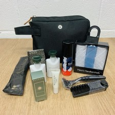 Emirates First Class BVLGARI Travel Wash Bag For Men Eau De Toilette Body Lotion