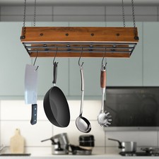 Kitchen Hanging Pan Holder Hanger Iron Rack Cookware Organizer Storage Shelf NEW