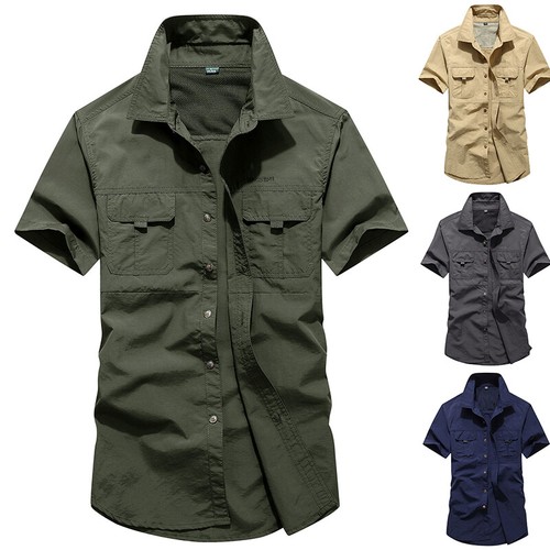 Mens military short sleeve - military,